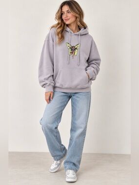 OBEY Purple Fairy Graphic Hoodie Oversized Pullover XL
